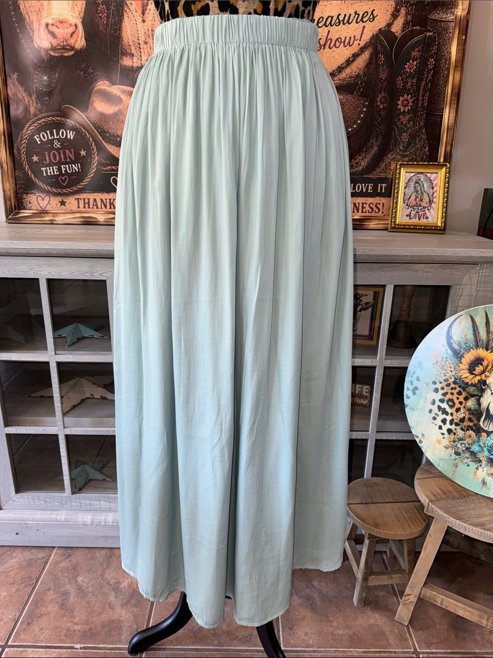 KORI Sage Green Maxi Full Skirt - Women's XL